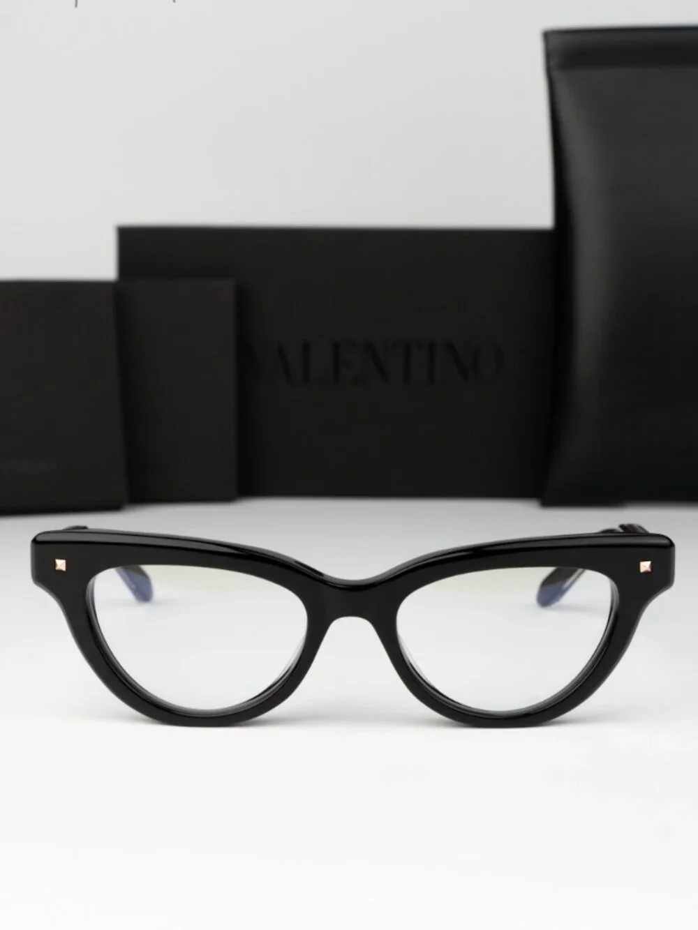 Valentino Women Eyeglasses Shiny Black Cat Eye V-ESSENTIAL II VLX-124 A NEW